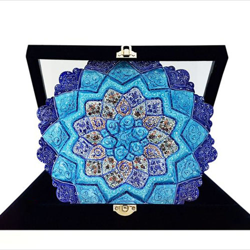 Minakari Plate with Velvet Gift Box-25 cm